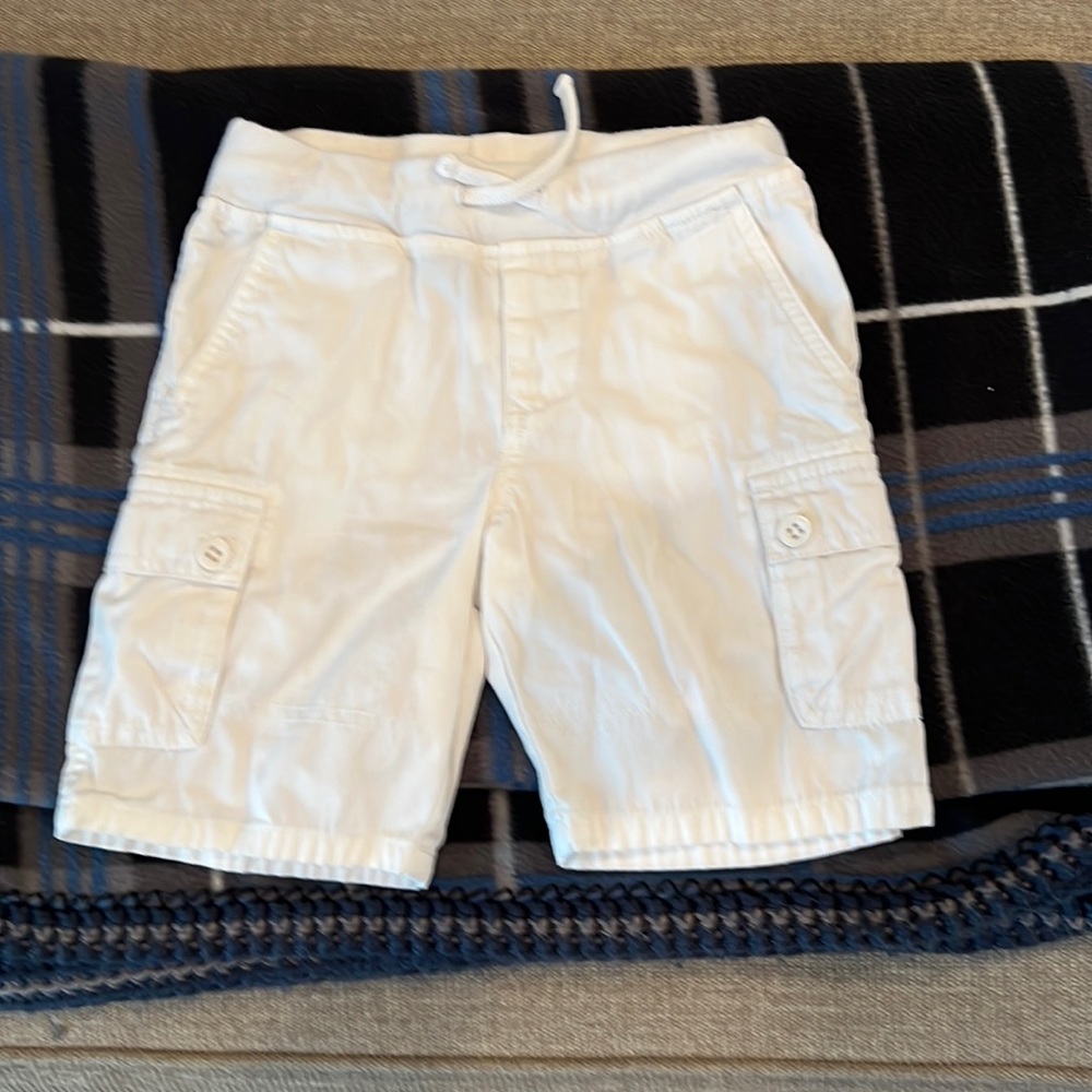 Polo, Ralph, Lauren size 5 white shorts, boys drawstring two pockets